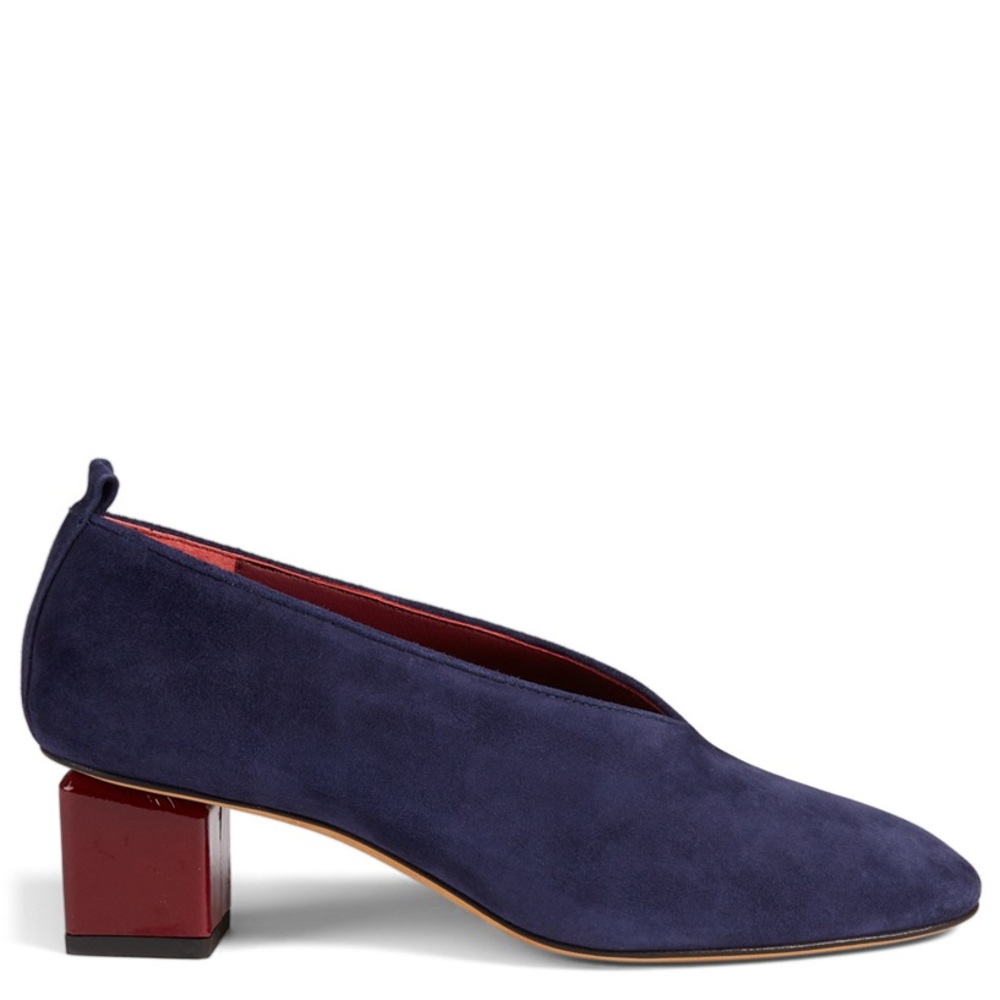 Gray Matters Navy and Burgundy Block Heels